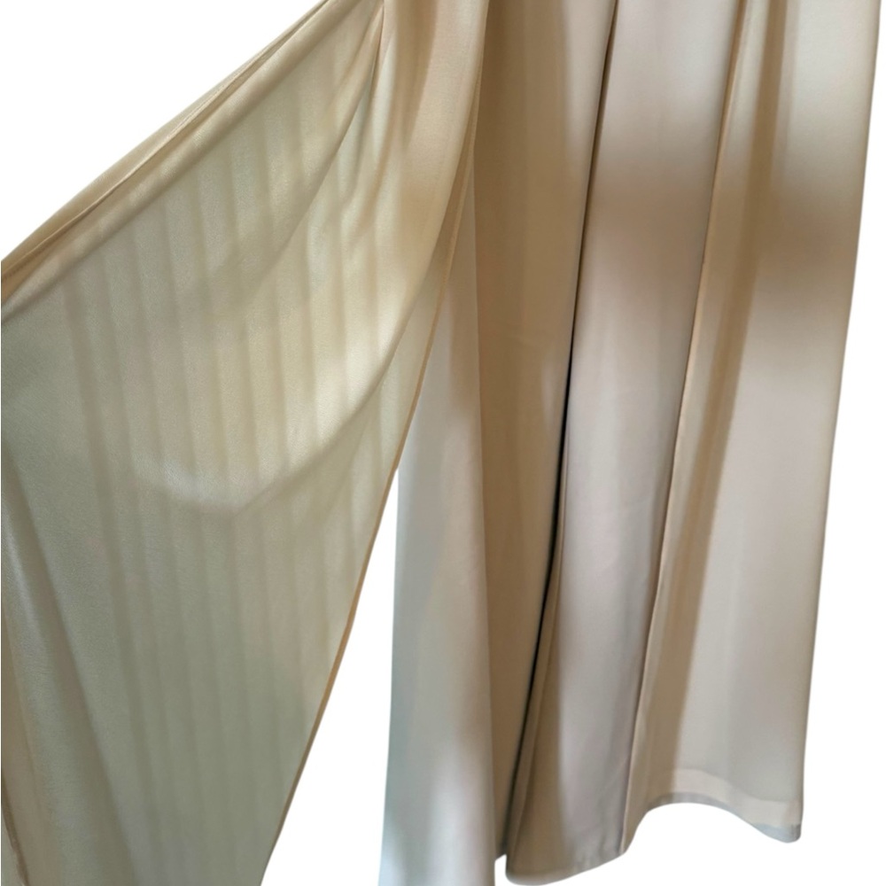 Creamy Beige Chiffon Panel High Waist Pants The Zakira - Picture 8 of 11
